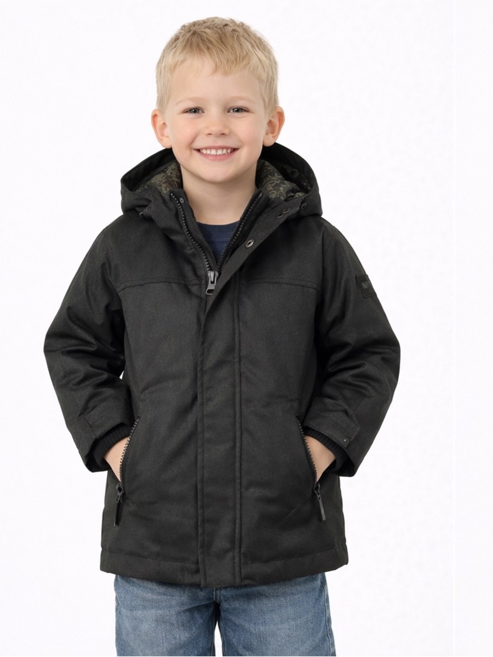 Urban Republic Black Hooded Puffer Jacket 4T